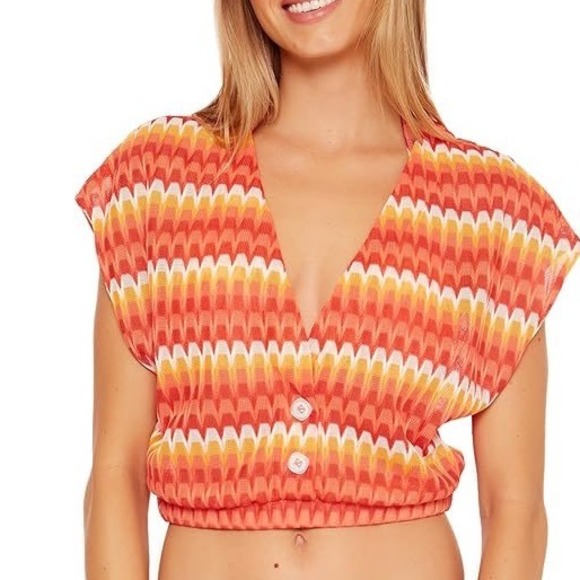Trina‎ Turk Women's Sunray Sleeveless Crop Top-Bathing Suit Cover Up Size XS - Picture 1 of 8